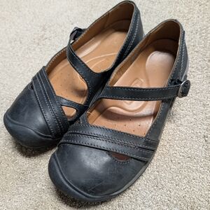 KEEN Presidio II Cross Strap Mary Jane Shoes Women 8 Black Leather 1020518 Comfy